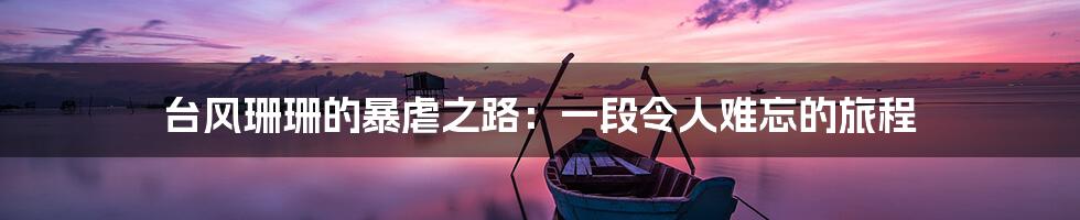 台风珊珊的暴虐之路:一段令人难忘的旅程