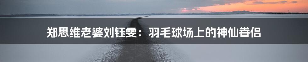 郑思维老婆刘钰雯：羽毛球场上的神仙眷侣