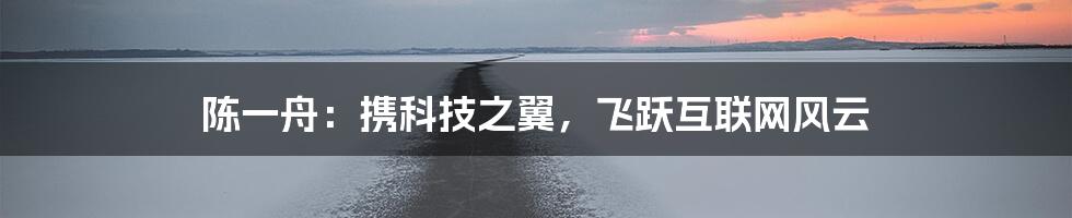 陈一舟:携科技之翼,飞跃互联网风云