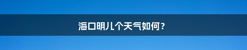 海口明儿个天气如何?