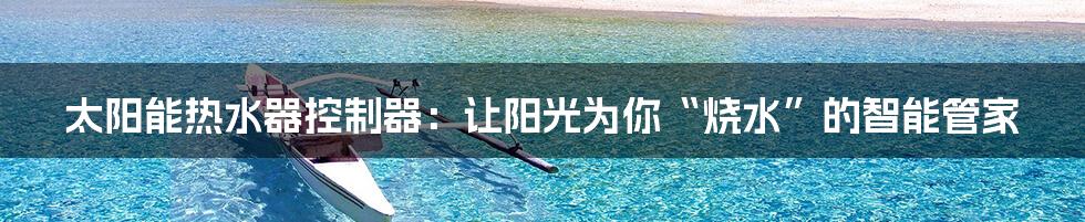 太阳能热水器控制器：让阳光为你“烧水”的智能管家
