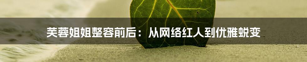 芙蓉姐姐整容前后：从网络红人到优雅蜕变