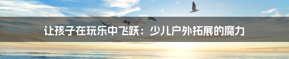让孩子在玩乐中飞跃:少儿户外拓展的魔力