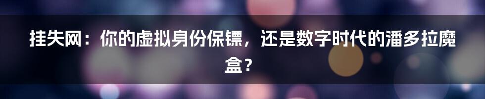 挂失网:你的虚拟身份保镖,还是数字时代的潘多拉魔盒?