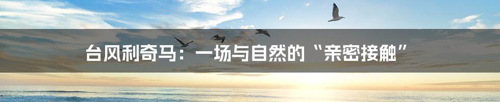 台风利奇马:一场与自然的“亲密接触”