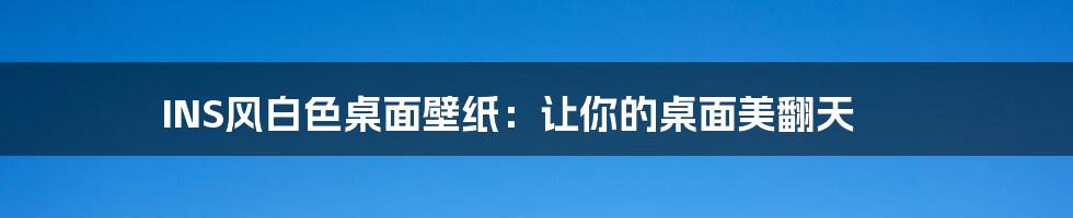 INS风白色桌面壁纸:让你的桌面美翻天