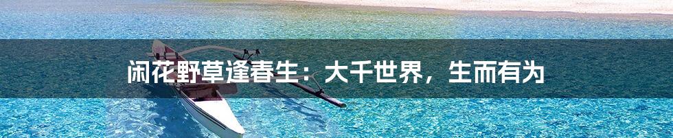 闲花野草逢春生:大千世界,生而有为