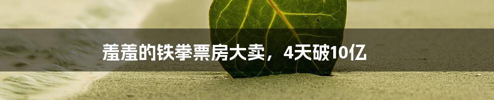 羞羞的铁拳票房大卖,4天破10亿