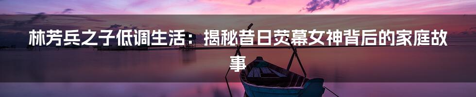 林芳兵之子低调生活：揭秘昔日荧幕女神背后的家庭故事