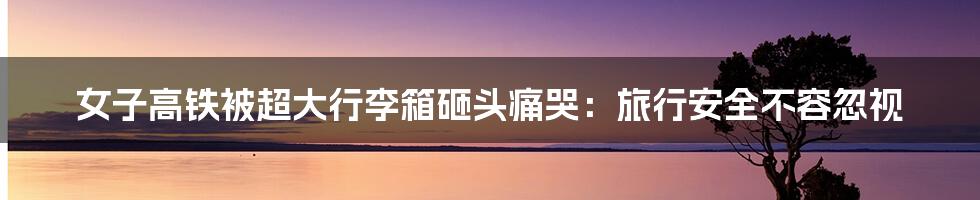 女子高铁被超大行李箱砸头痛哭：旅行安全不容忽视