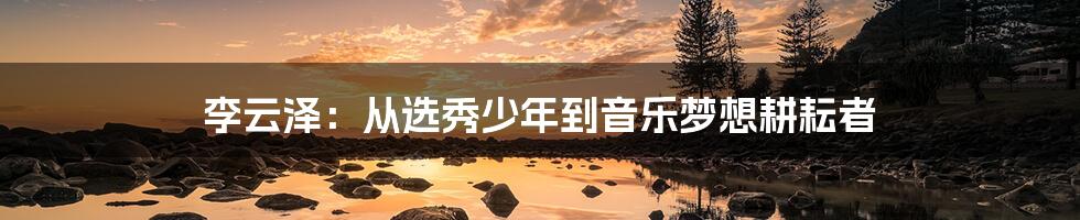 李云泽:从选秀少年到音乐梦想耕耘者