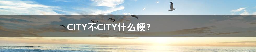 CITY不CITY什么梗?