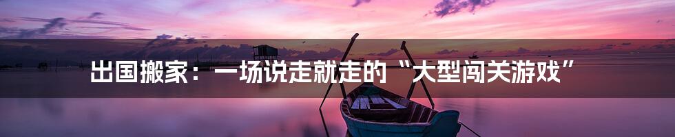 出国搬家:一场说走就走的“大型闯关游戏”