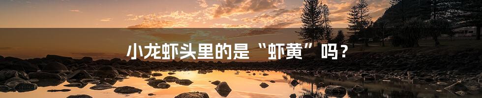 小龙虾头里的是“虾黄”吗?