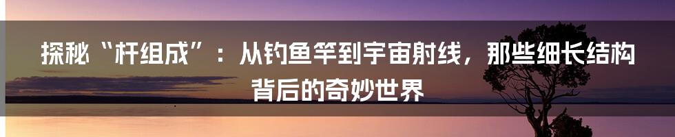 探秘“杆组成”:从钓鱼竿到宇宙射线,那些细长结构背后的奇妙世界