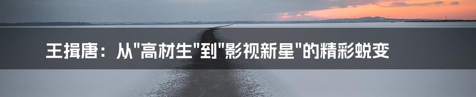 王揖唐:从"高材生"到"影视新星"的精彩蜕变