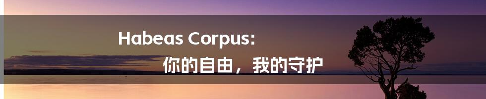 Habeas Corpus:  你的自由，我的守护