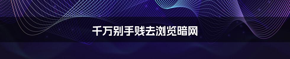 千万别手贱去浏览暗网