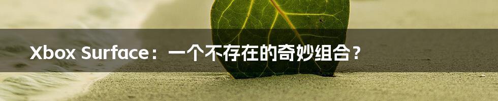 Xbox Surface:一个不存在的奇妙组合?