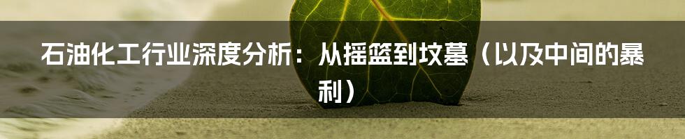 石油化工行业深度分析:从摇篮到坟墓(以及中间的暴利)