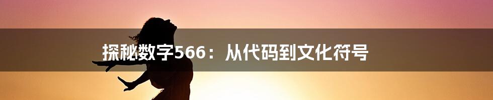 探秘数字566:从代码到文化符号