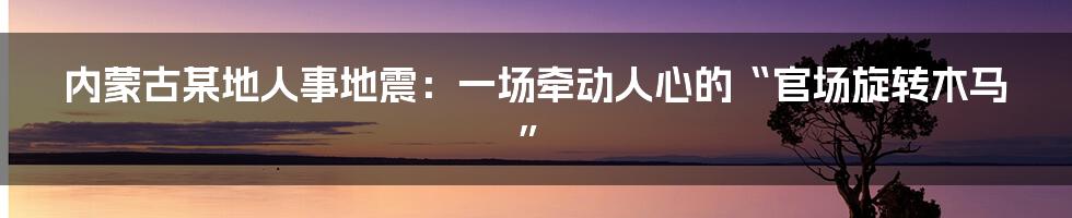 内蒙古某地人事地震：一场牵动人心的“官场旋转木马”