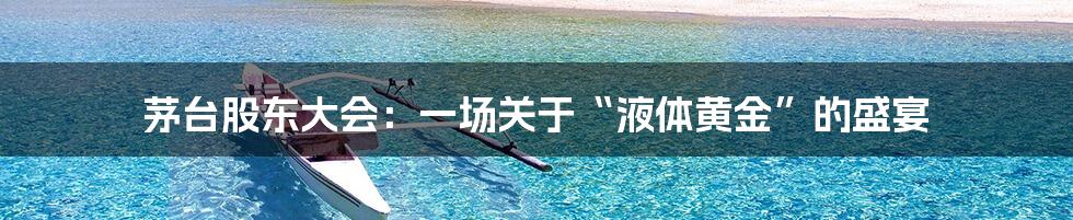 茅台股东大会：一场关于“液体黄金”的盛宴