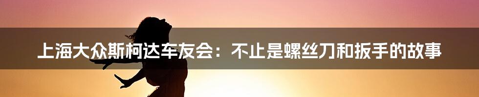 上海大众斯柯达车友会:不止是螺丝刀和扳手的故事