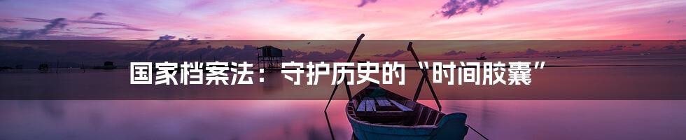 国家档案法：守护历史的“时间胶囊”