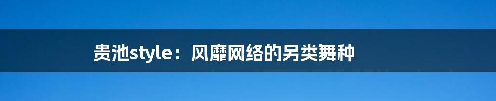 贵池style：风靡网络的另类舞种