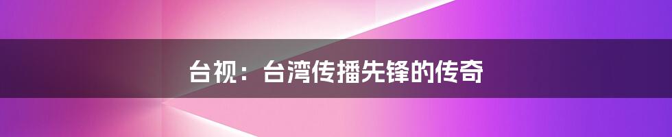 台视:台湾传播先锋的传奇