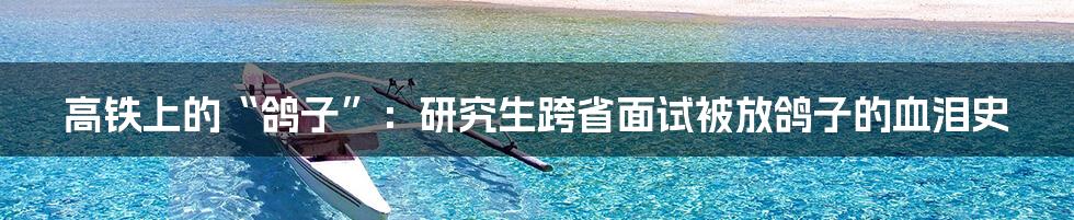 高铁上的“鸽子”:研究生跨省面试被放鸽子的血泪史