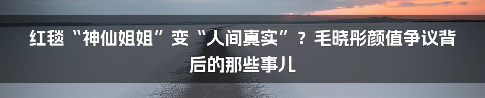 红毯“神仙姐姐”变“人间真实”?毛晓彤颜值争议背后的那些事儿