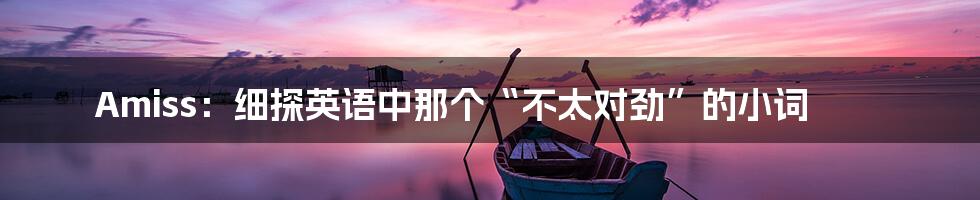 Amiss:细探英语中那个“不太对劲”的小词