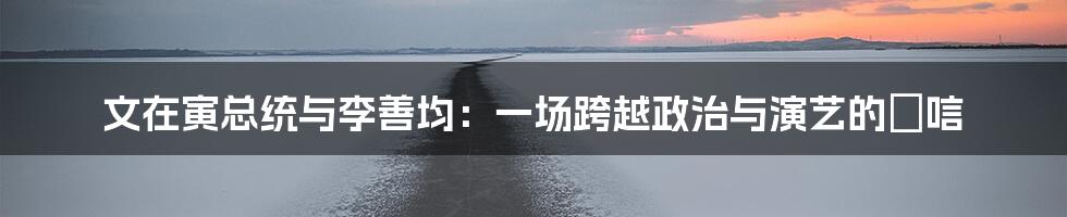 文在寅总统与李善均:一场跨越政治与演艺的弔唁