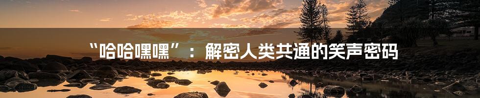 “哈哈嘿嘿”:解密人类共通的笑声密码