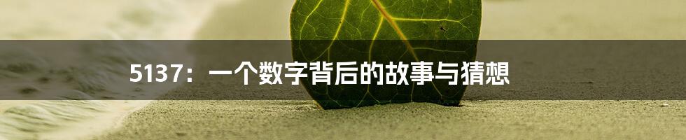 5137:一个数字背后的故事与猜想