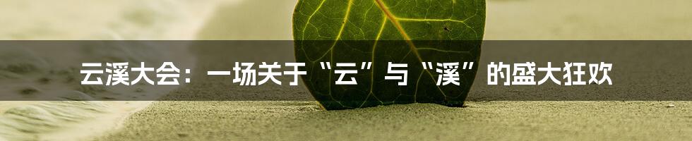 云溪大会：一场关于“云”与“溪”的盛大狂欢