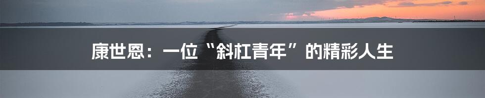 康世恩：一位“斜杠青年”的精彩人生