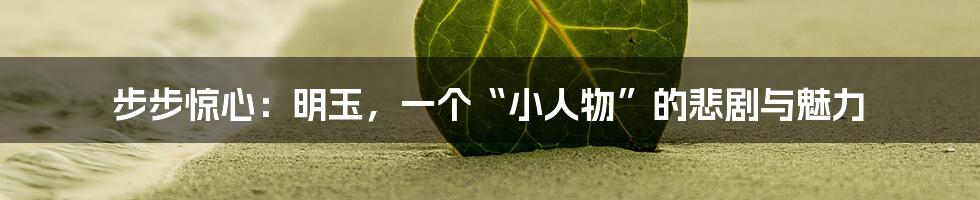 步步惊心:明玉,一个“小人物”的悲剧与魅力