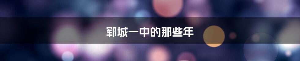 郓城一中的那些年