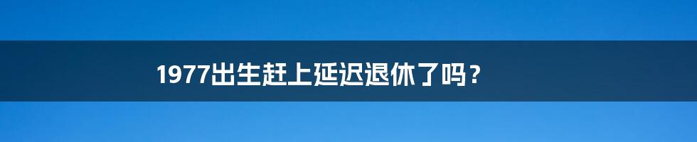 1977出生赶上延迟退休了吗？