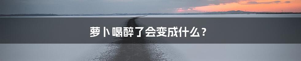 萝卜喝醉了会变成什么?