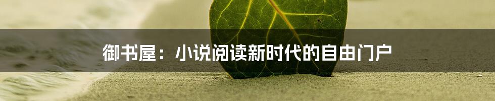 御书屋:小说阅读新时代的自由门户