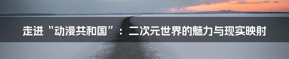 走进“动漫共和国”:二次元世界的魅力与现实映射