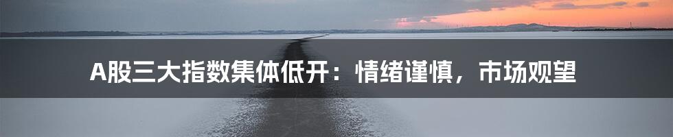 A股三大指数集体低开:情绪谨慎,市场观望