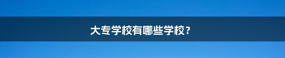 大专学校有哪些学校?