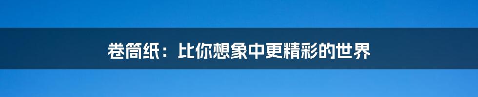 卷筒纸:比你想象中更精彩的世界