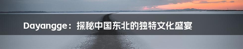 Dayangge:探秘中国东北的独特文化盛宴