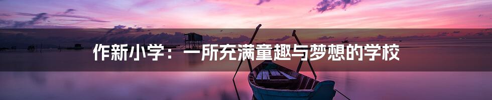 作新小学：一所充满童趣与梦想的学校